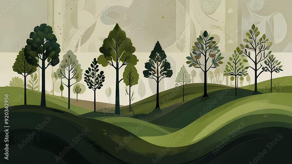 Obraz premium abstract illustration that symbolizes the life-giving properties of chlorophyll
