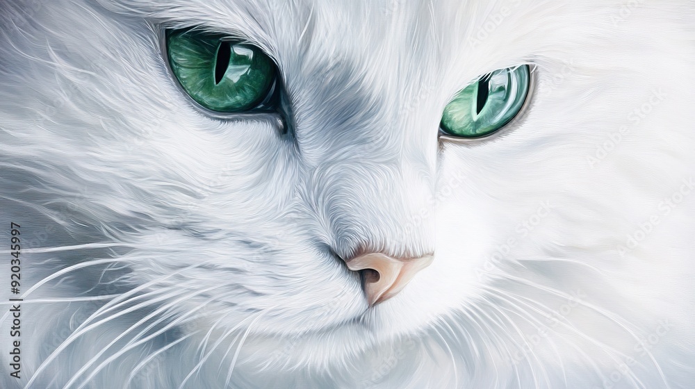 White Cat, Cute Gaze. Generative AI White Cat, Cute Gaze. Generative AI