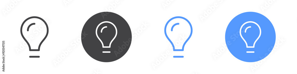 Bulb icon Flat illustration vector with thin stroke Bulb icon Flat illustration vector with thin stroke