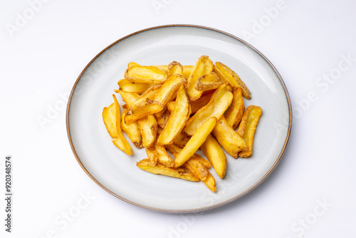 Crispy Golden French Fries on a White Plate