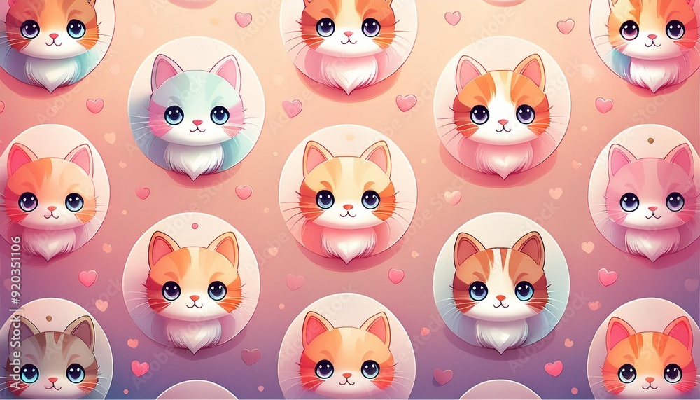 可愛いCGの猫のイラスト