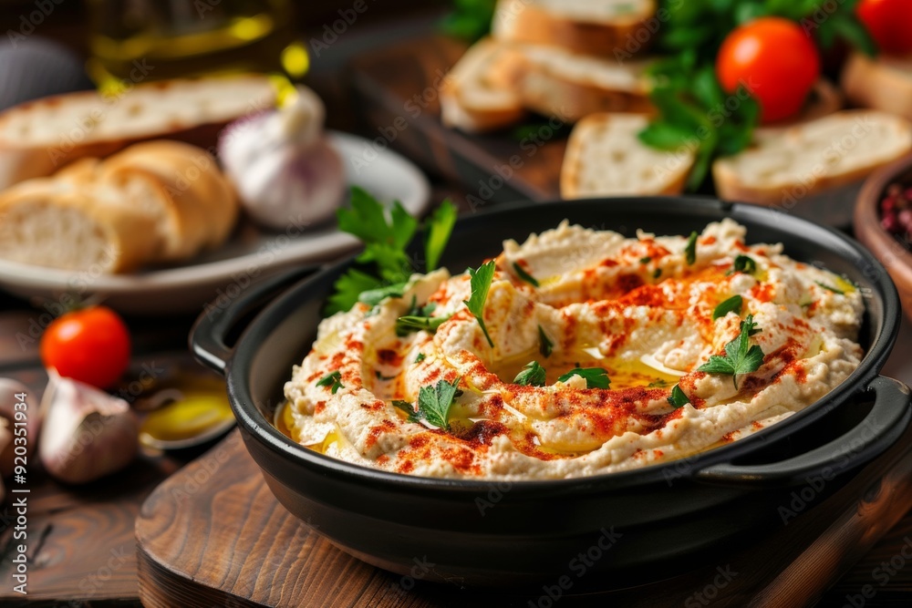 Marinated thyme hummus focuses on healthy and flavorful Mediterranean cuisine, featuring aromatic thyme as a key ingredient. Marinated thyme hummus focuses on healthy and flavorful Mediterranean cuisine, featuring aromatic thyme as a key ingredient.