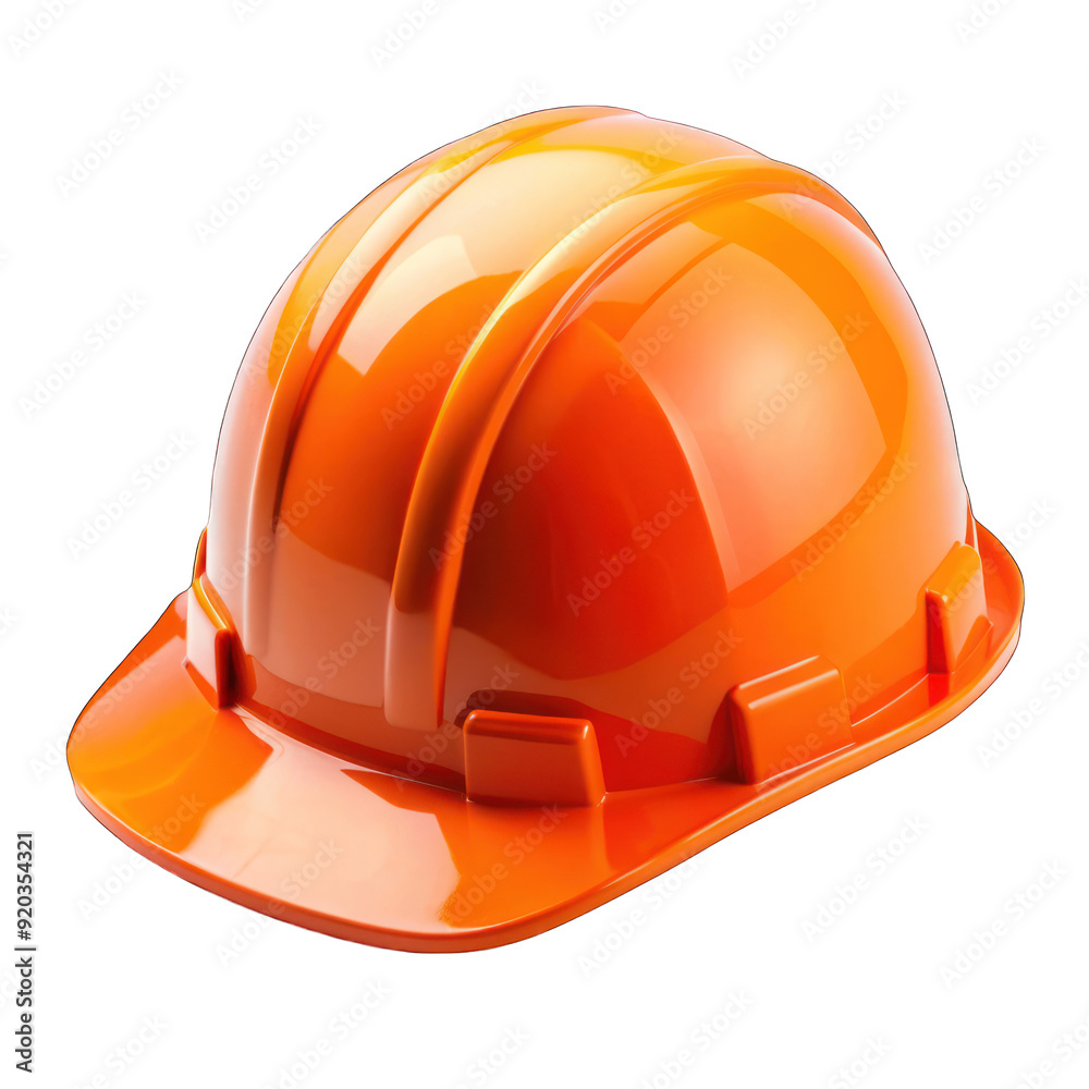 Orange protective hardhat isolated on transparent background Orange protective hardhat isolated on transparent background
