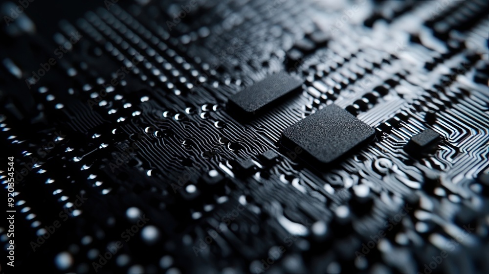 Close-up of a Circuit Board with Integrated Circuits