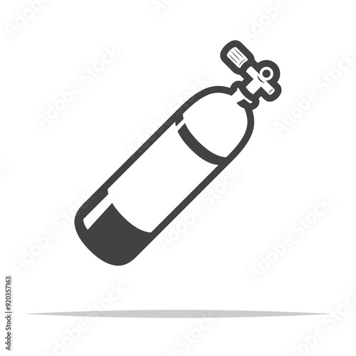 Scuba diving oxygen cylinder tank icon transparent vector isolated