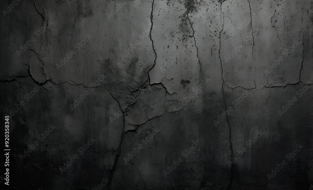Dark Black and Gray Cement Wall Texture Abstract Design with Light White Gradient. Dark Black and Gray Cement Wall Texture Abstract Design with Light White Gradient.