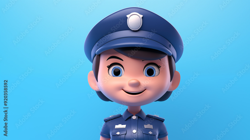 Cartoon 3D female police illustration picture
Cartoon 3D female police illustration picture