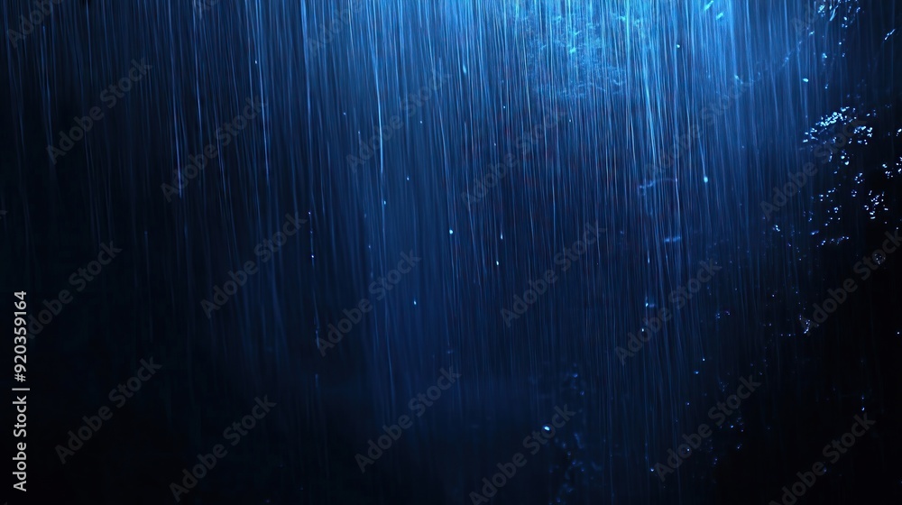 raindrops falling on a blue background