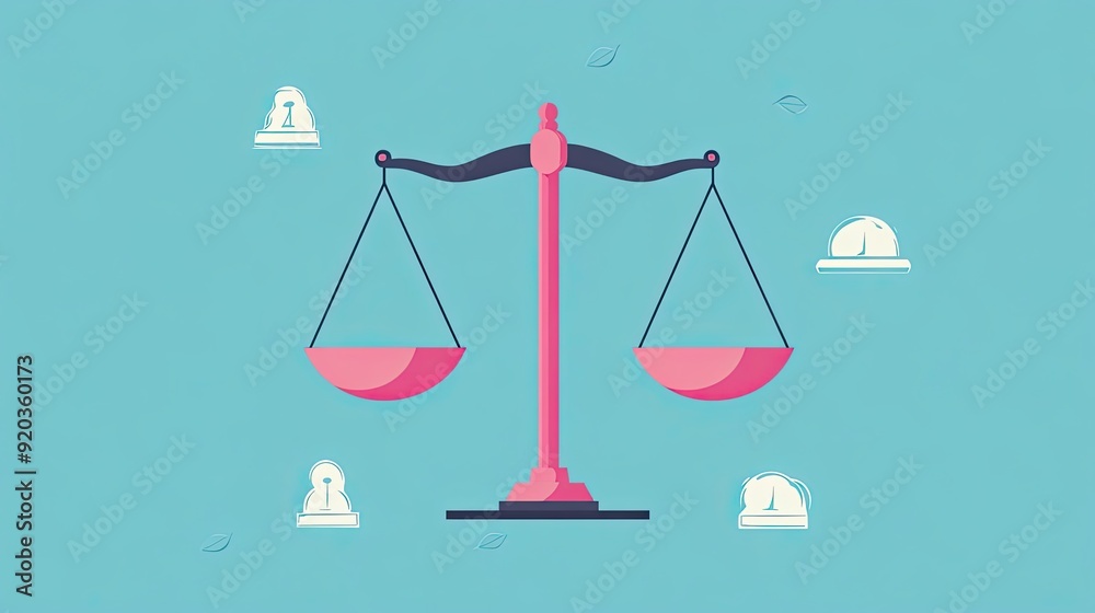 Pink Scales Balanced with White Abstract Shapes and Leaves Pink Scales Balanced with White Abstract Shapes and Leaves