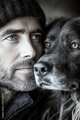 Loyalty and Love: A Dog Gazing at Owner with Emotional Attachment