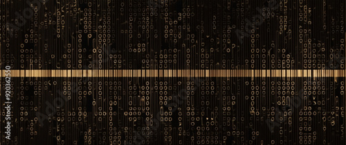 An abstract digital background with binary code and AI algorithms running in the background