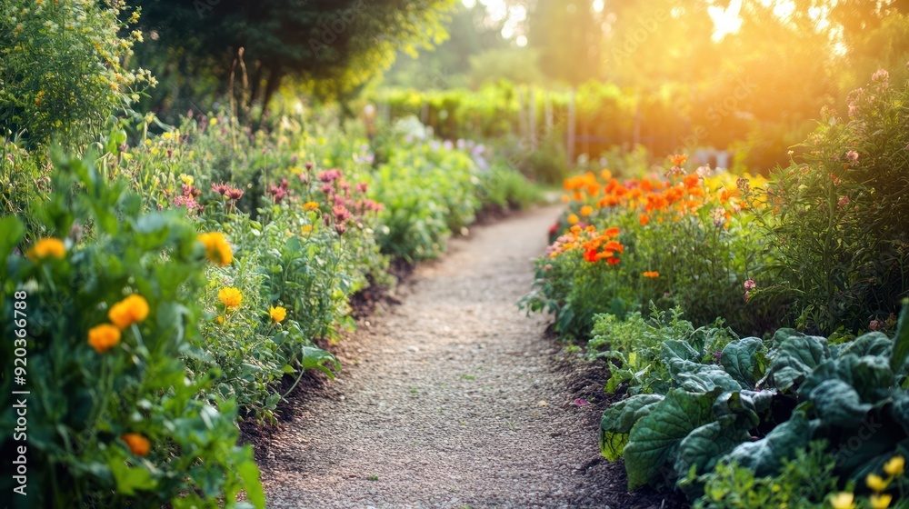 A Winding Path Through a Garden of Flowers
