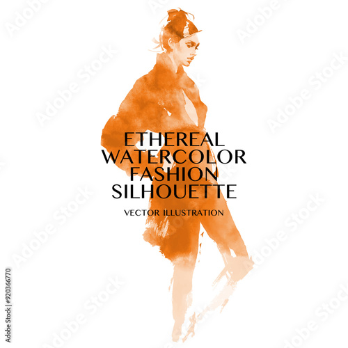 fashion illustration in golden water color