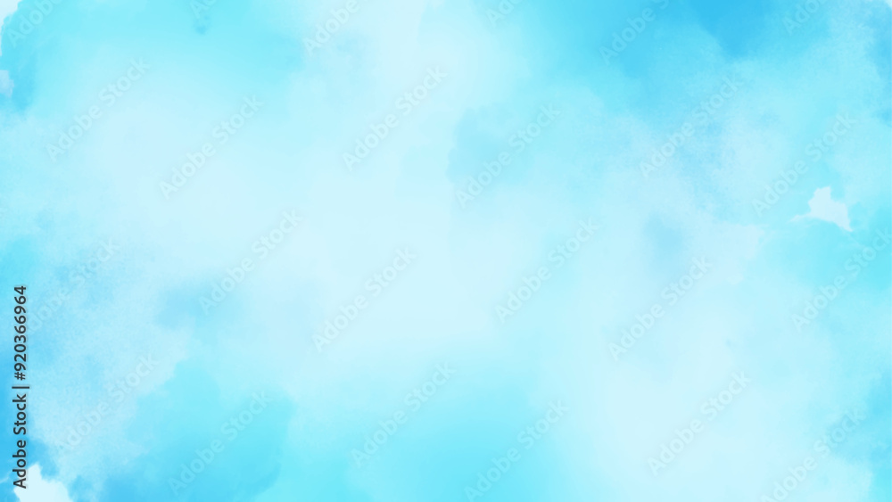 Abstract grunge blue or mint green texture with blurry fog or clouds, Abstract blue watercolor painted background.