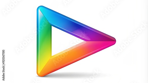 Free Download Colorful play arrow icon on a white background, symbolizing forward motion, progress, and video playback, perfect for digital media, marketing, and entertainment projects. - GFXLoad