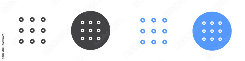 Menu icon Flat simple outline set