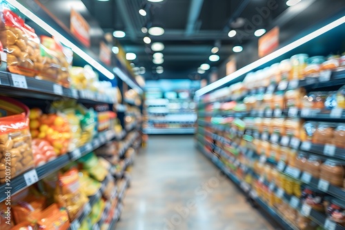 Wallpaper Mural Aisle of Variety: A Blurred View of a Grocery Store Torontodigital.ca