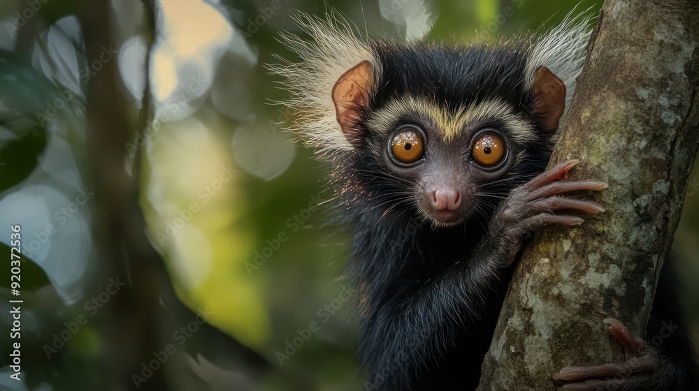 Close Up of a Tarsier Primate in a Tropical Forest Close Up of a Tarsier Primate in a Tropical Forest