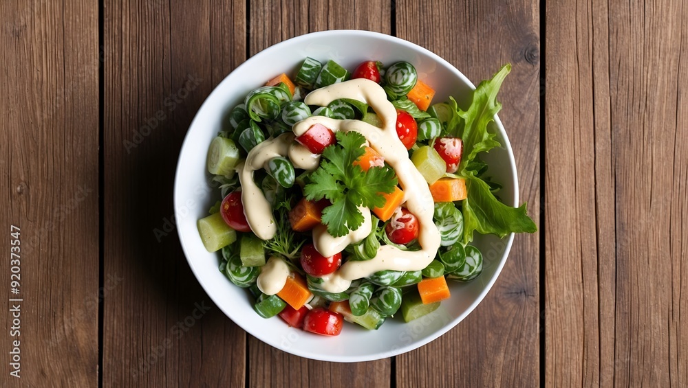 Traditional salad with cooked vegetables with mayonnaise Traditional salad with cooked vegetables with mayonnaise
