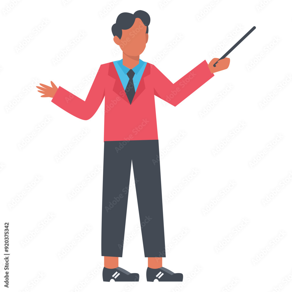 Teacher Profession Character with Flat Cartoon Design. Vector Illustration Teacher Profession Character with Flat Cartoon Design. Vector Illustration