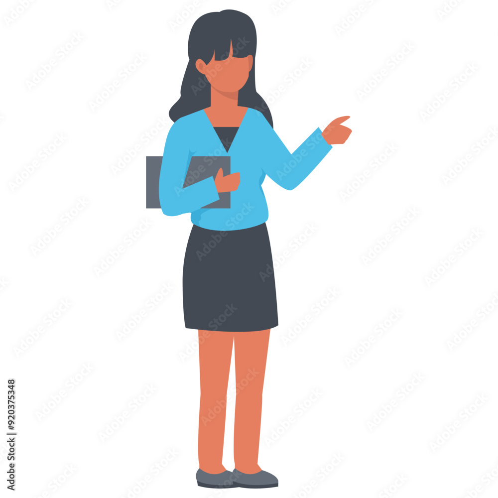 Teacher Profession Character with Flat Cartoon Design. Vector Illustration Teacher Profession Character with Flat Cartoon Design. Vector Illustration