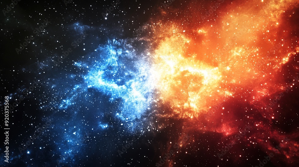 Colorful Stars Collision: Explosive Cosmic Display Colorful Stars Collision: Explosive Cosmic Display