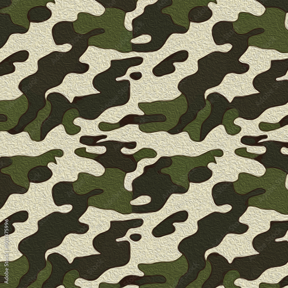 Camo style background pattern for fabrics. Oil painting