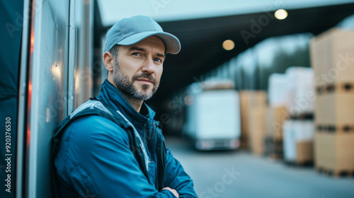 Truck driver preparing to unload goods at a delivery site