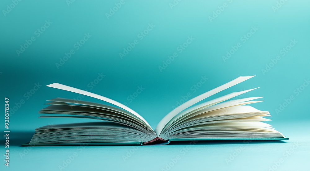 Enigmatic Diary: Words Whispering Out Against a Light Aqua Background Enigmatic Diary: Words Whispering Out Against a Light Aqua Background