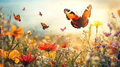 Butterflies in a Summer Meadow