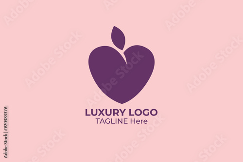 heart with ribbon, Luxurious beauty flower logo spa boutique salon cosmetic brand design vector, Modern elegant flower logo design