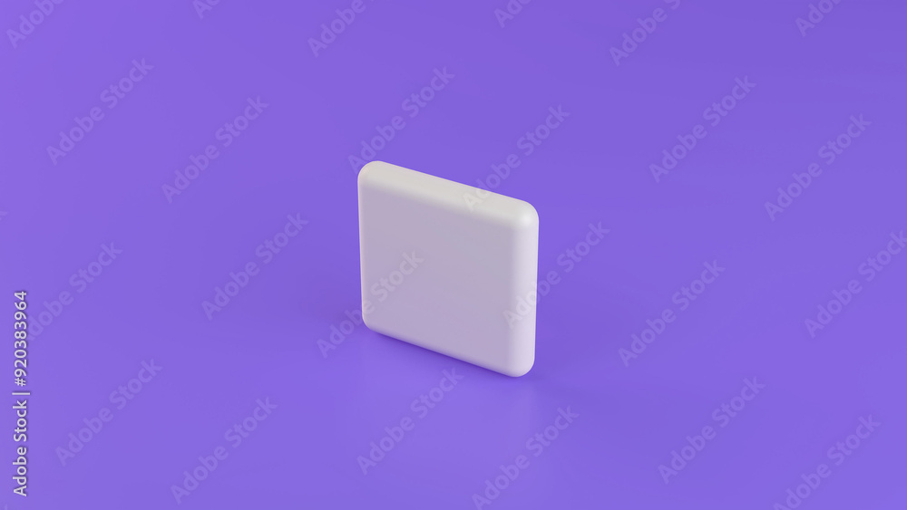 White application square icon on a purple background White application square icon on a purple background