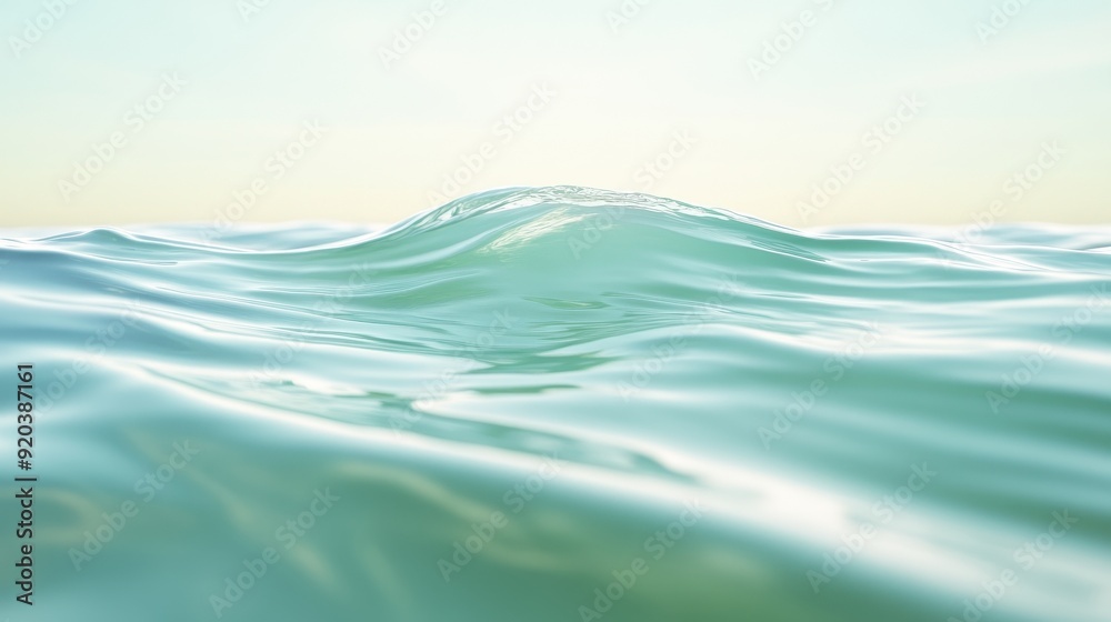 A large wave in the ocean, with the water reflecting the sun's rays A large wave in the ocean, with the water reflecting the sun's rays