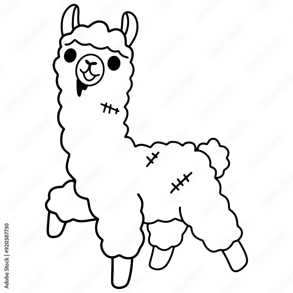 Adorable Alpaca Halloween Illustration Set with Cute Costumes including Ghost, Witch, Bat, and Pumpkin Characters in Vector Format Adorable Alpaca Halloween Illustration Set with Cute Costumes including Ghost, Witch, Bat, and Pumpkin Characters in Vector Format