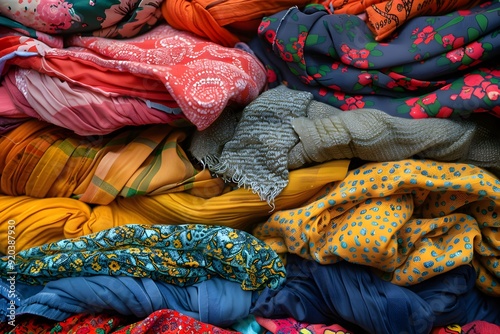 A Vibrant Collection of Colorful Fabrics and Textiles photo