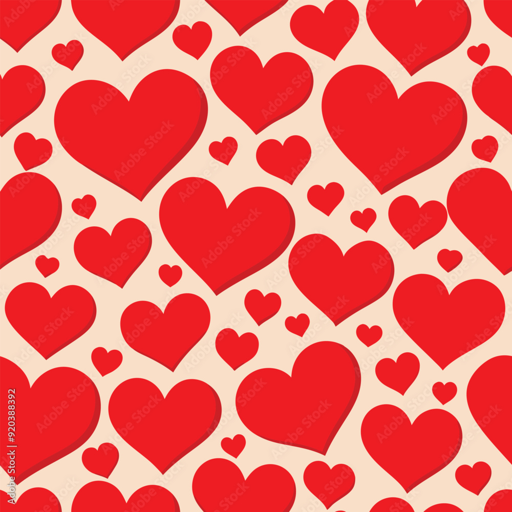 vector seamless pattern with red hearts vector seamless pattern with red hearts