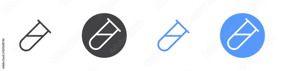 Vial icon Flat simple outline set Vial icon Flat simple outline set