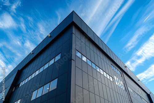 Modern Architectural Design Against a Clear Blue Sky