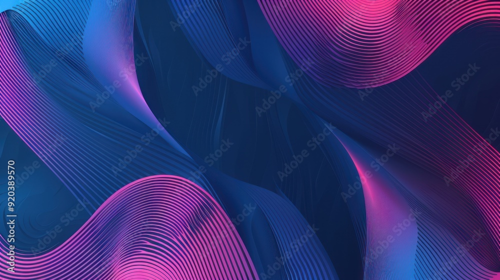 Abstract Background with Wavy Lines and Glowing Gradient
