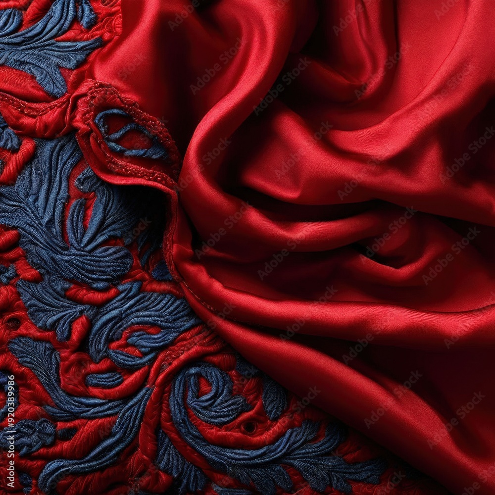 the AI Image Generator, Detailed red and blue fabric texture background the AI Image Generator, Detailed red and blue fabric texture background