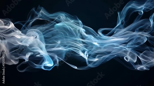 Wallpaper Mural Elegant blue smoke swirls on dark background Torontodigital.ca