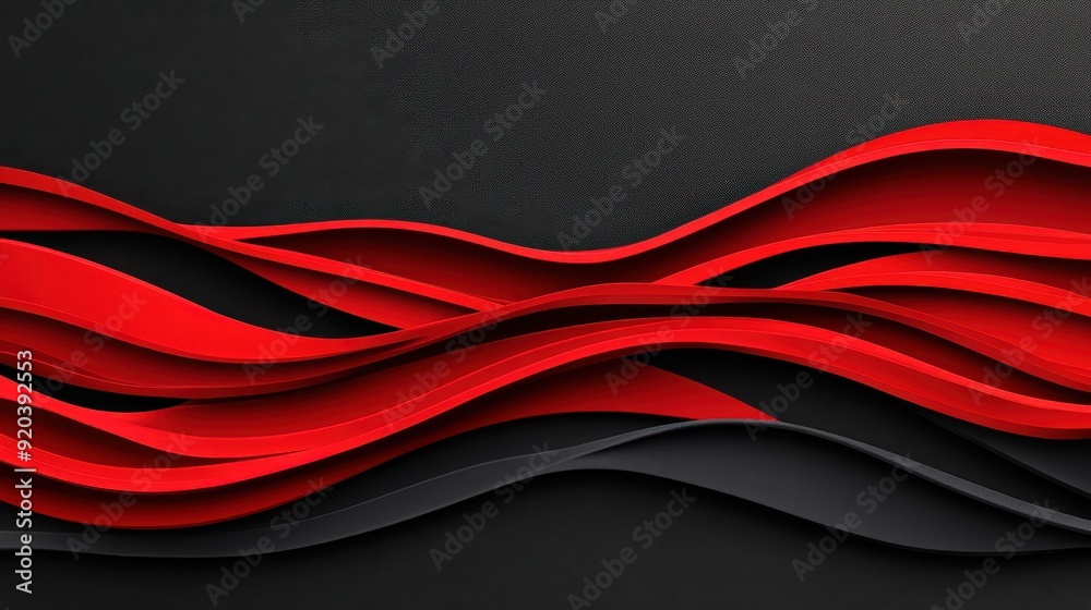Bold black backdrop with a sleek red wave, showcasing modern cartoon textures for an eyecatching visual impact. Bold black backdrop with a sleek red wave, showcasing modern cartoon textures for an eyecatching visual impact.