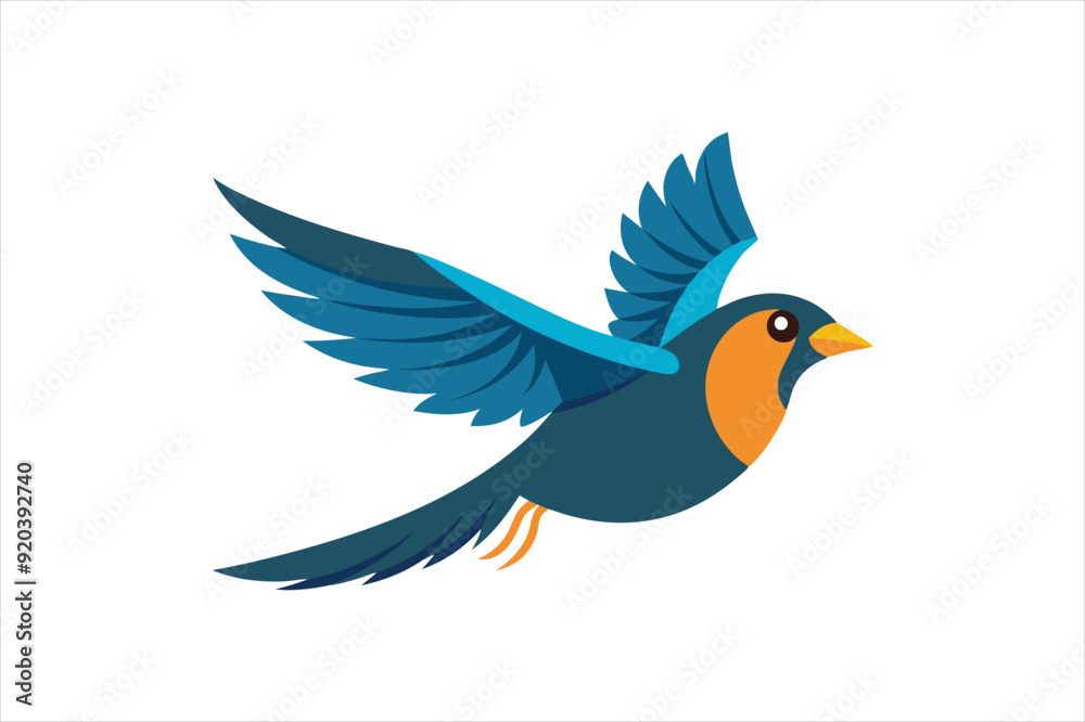 Flying Bulbul bird vector artwork illustration Flying Bulbul bird vector artwork illustration