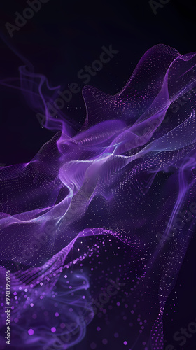 Purple glowing particles abstract background