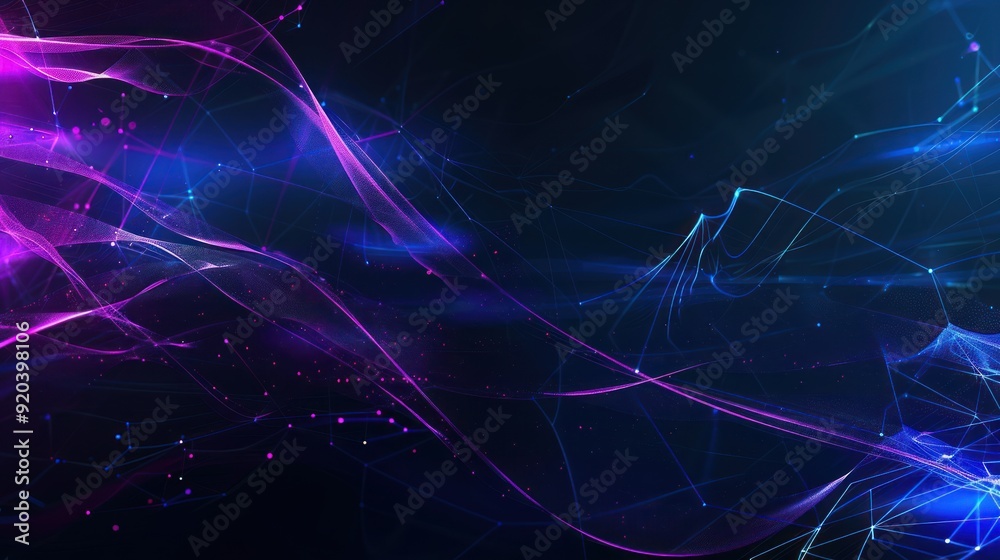 Abstract Digital Network with Glowing Lines Abstract Digital Network with Glowing Lines