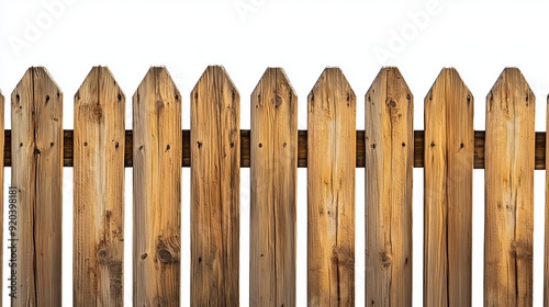 Wooden Fence Isolated on White Background