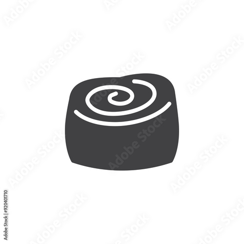 Spiral shaped cinnamon roll vector icon