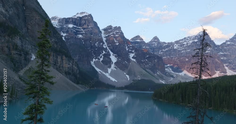 Moraine Lake Canada national park valley mountains landscape, beautiful snowy peak Moraine Lake Canada national park valley mountains landscape, beautiful snowy peak