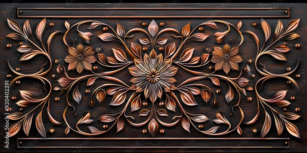 Elegant Malay motif with symmetrical floral designs and intricate lines