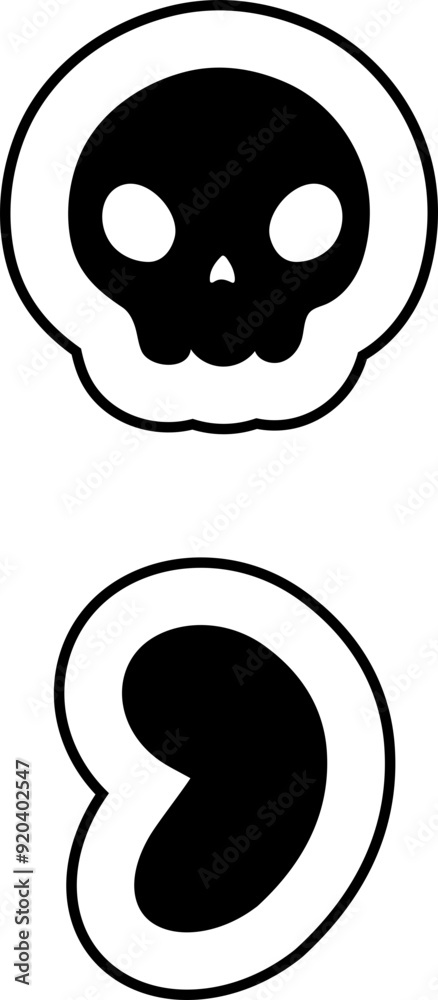 doodle skull letter sign semi colone doodle skull letter sign semi colone